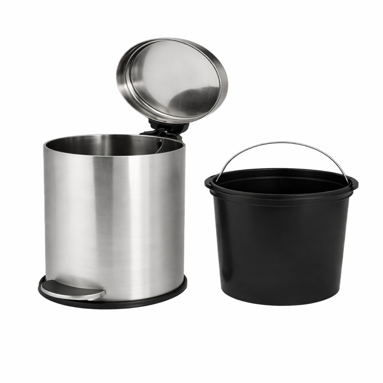 Stainless steel pedal bin and inner bucket